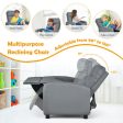 Ergonomic PU Leather Kids Recliner Lounge Sofa for 3-12 Age Group-Gray Sale