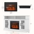 Fireplace TV Stand for TVs Up to 65 Inch with Side Cabinets and Remote Control-White For Cheap