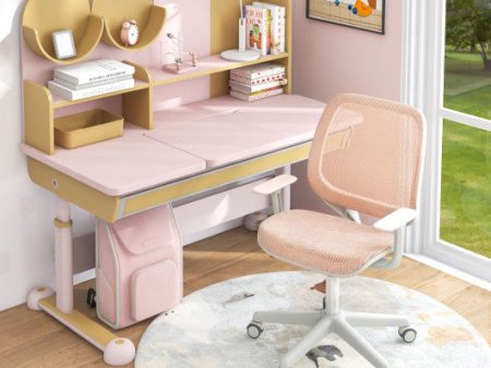 Swivel Mesh Children Computer Chair with Adjustable Height-Pink Supply