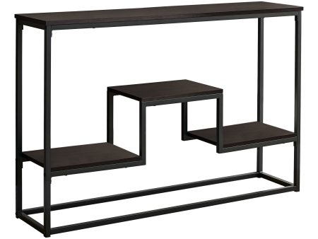 48  Brown and Black Frame Console Table With Shelves Discount