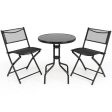 3 Pieces Folding Bistro Table Chairs Set for Indoor and Outdoor Cheap