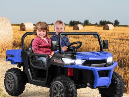 24V Ride on Dump Truck with Remote Control-Navy For Sale