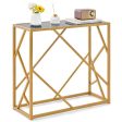 31.5 Inch Golden Heavy-duty Metal Frame Entryway Table with Foot Pads-Black Fashion