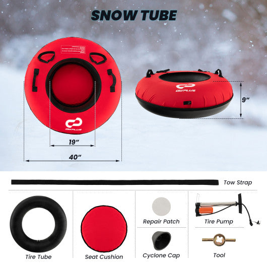 40  Inflatable Snow Sled for Kids and Adults-Red Fashion