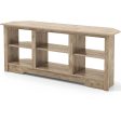 58 Inch TV Stand with 6 Open Storage Shelves for TVs up to 65 Inches-Gray Online