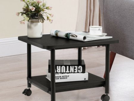 Under Desk Printer Stand with 360° Swivel Casters-Black Online Hot Sale