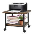 Under Desk Printer Stand with 360° Swivel Casters-Brown Online