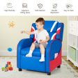 Kids Leather Recliner Chair with Side Pockets-Blue Fashion