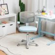 Adjustable Desk Chair with Auto Brake Casters for Kids-Blue Online Hot Sale