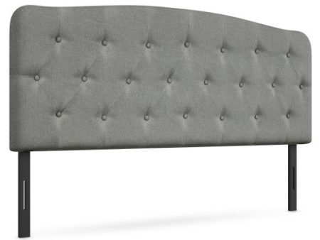 Faux Linen Headboard with Adjustable Heights-Light Gray Online Hot Sale