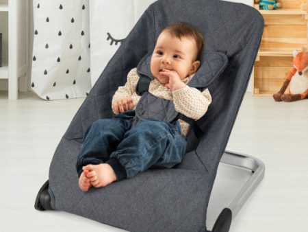 Baby Bouncer Seat with Aluminum and Metal Frame-Gray Online Hot Sale