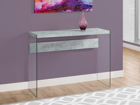 44  Gray And Clear Solid Console Table Cheap