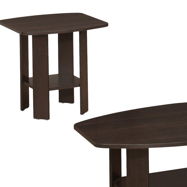 Set of Three 36  Brown Coffee Table With Shelf Online now