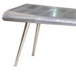 56  Silver Aluminum Three Leg Console Table Online Sale