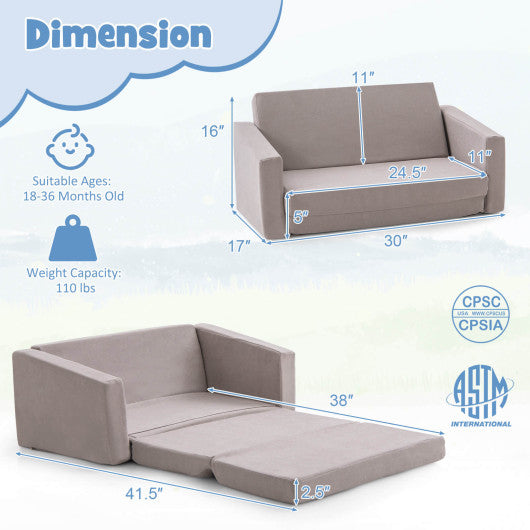 2-in-1 Children’s Convertible Sofa to Lounger-L Cheap