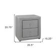 21  Gray Linen Blend Two Drawer Nightstand Discount