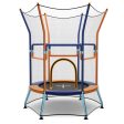 Mini Trampoline for Kids with Safety Enclosure Net and Foam Handles-Orange Fashion