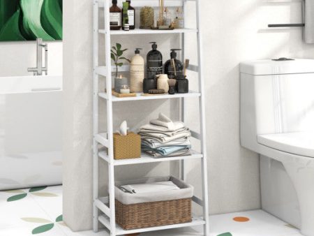 47.5 Inch 4-Tier Multifunctional Bamboo Bookcase Storage Stand Rack-White Cheap