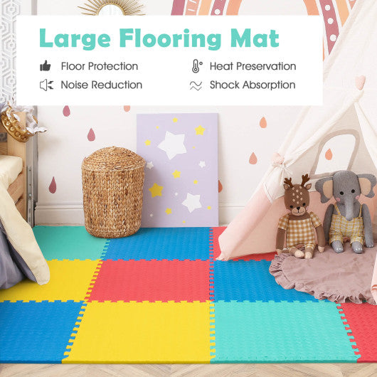 12 Pieces Puzzle Interlocking Flooring Mat with Anti-slip and Waterproof Surface Cheap