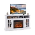 Fireplace TV Stand for TVs Up to 65 Inch with Side Cabinets and Remote Control-White For Cheap