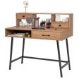 42-Inch Vanity Desk with Tabletop Shelf and 2 Drawers-Natural Online Hot Sale