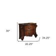 30  Chestnut Two Drawers Solid Wood Nightstand Online Sale