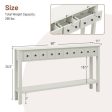 60 Inch Long Sofa Table with 4 Drawers and Open Shelf for Living Room-White Hot on Sale