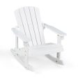 Outdoor Wooden Kid Adirondack Rocking Chair with Slatted Seat-White For Sale