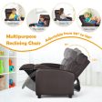 Ergonomic PU Leather Kids Recliner Lounge Sofa for 3-12 Age Group-Brown Supply