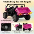 24V Ride on Dump Truck with Remote Control-Pink For Cheap