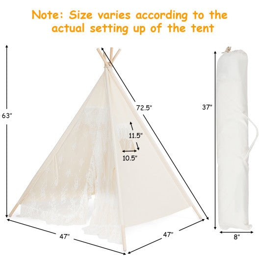 Kids Lace Teepee Tent Folding Children Playhouse with Bag For Discount