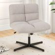 Office Armless Chair Cross Legged with Imitation Lamb Fleece and Adjustable Height-Gray Online Hot Sale