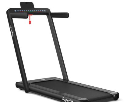 2-in-1 Electric Motorized Folding Treadmill with Dual Display-Black Online Hot Sale