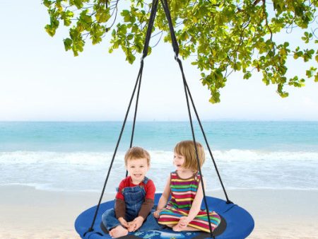 40 Inches Saucer Tree Swing with Adjustable Hanging Ropes and 900D Oxford Fabric-Whale Supply