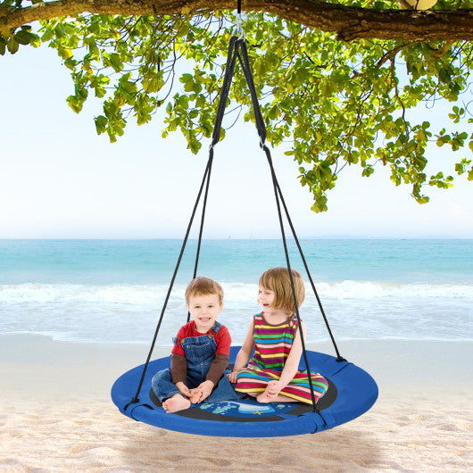 40 Inches Saucer Tree Swing with Adjustable Hanging Ropes and 900D Oxford Fabric-Whale Supply