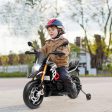 12V Kids Ride-On Motorcycle Aprilia Licensed with Sounds and Music-Black Fashion