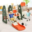 6 in 1 Toddler Slide and Swing Set with Ball Games-Orange Supply