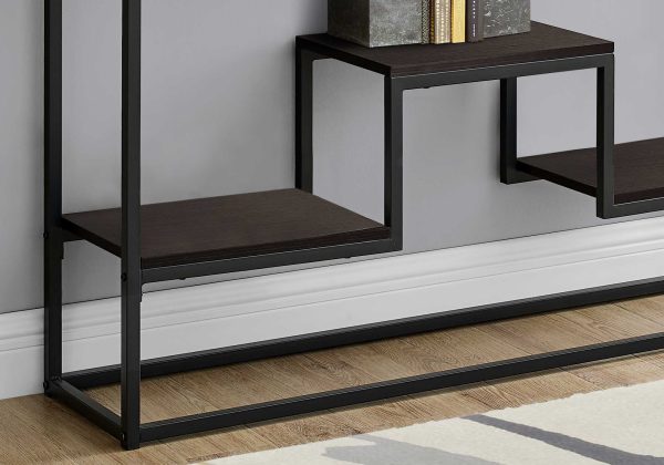 48  Brown and Black Frame Console Table With Shelves Discount