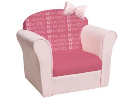 Original Kids Sofa with Armrest and Thick Cushion-Pink For Sale