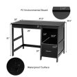 47.5 Inch Modern Home Computer Desk with 2 Storage Drawers-Black Discount