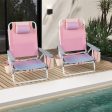 2 Pieces Folding Backpack Beach Chair with Pillow-Pink Online Hot Sale