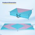 4-Panel PU Leather Folding Exercise Gym Mat with Hook and Loop Fasteners-Pink & Blue For Cheap