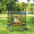 Mini Trampoline for Kids with Safety Enclosure Net and Foam Handles-Orange Fashion