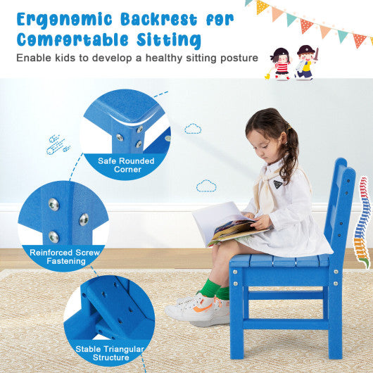 2 Pieces Kids Learning Chair set with Backrest-Blue Sale