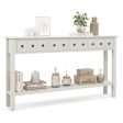 60 Inch Long Sofa Table with 4 Drawers and Open Shelf for Living Room-White Hot on Sale