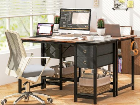 48 55-Inch Home Office Desk with 2 Drawers Hanging Hook-S Online