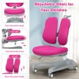 Adjustable Height Student Chair with Sit-Brake Casters and Lumbar Support for Home and School-Pink Online now