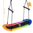 Saucer Tree Swing Surf Kids Outdoor Adjustable Oval Platform Set with Handle-Color Fashion