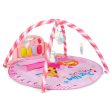 Baby Activity Play Piano Gym Mat with 5 Hanging Sensory Toys-Pink Discount