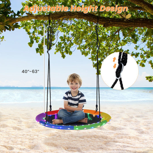 40 Inches Saucer Tree Swing for Kids and Adults-Multicolor For Cheap